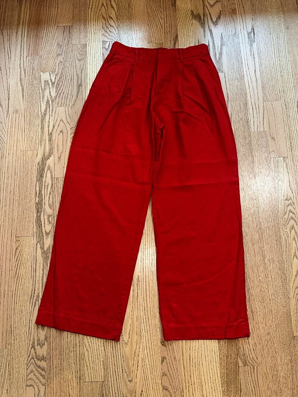 Gap 365 High Rise Linen Blend Wide Leg Trouser Tomato Red Size 6